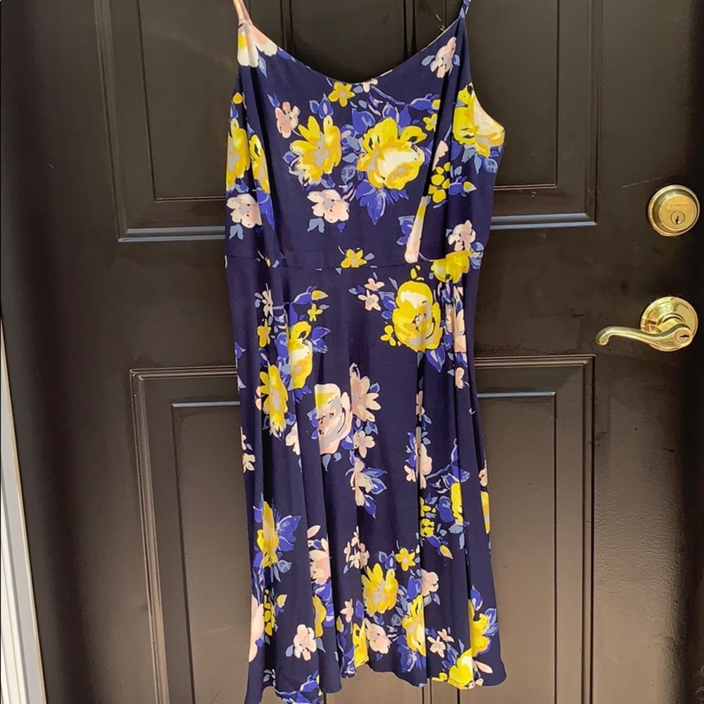 Floral Blue, Pink and Yellow Dress
